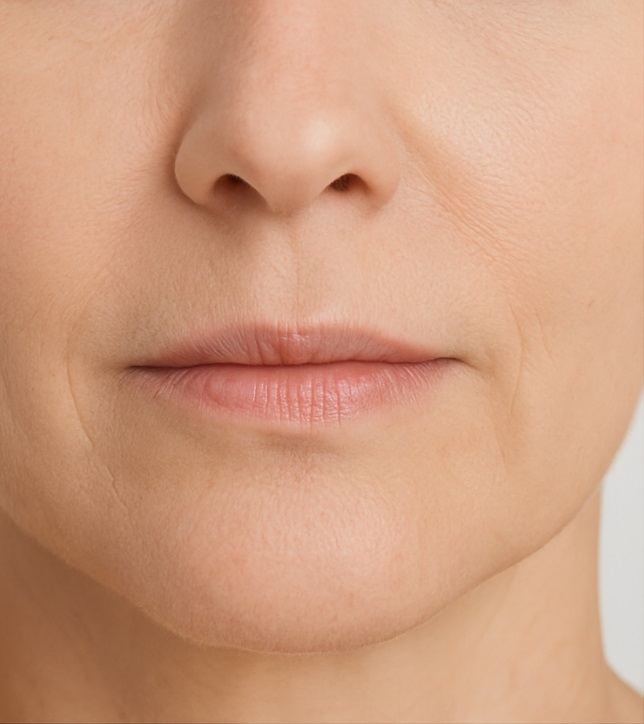 Antes do preenchimento labial